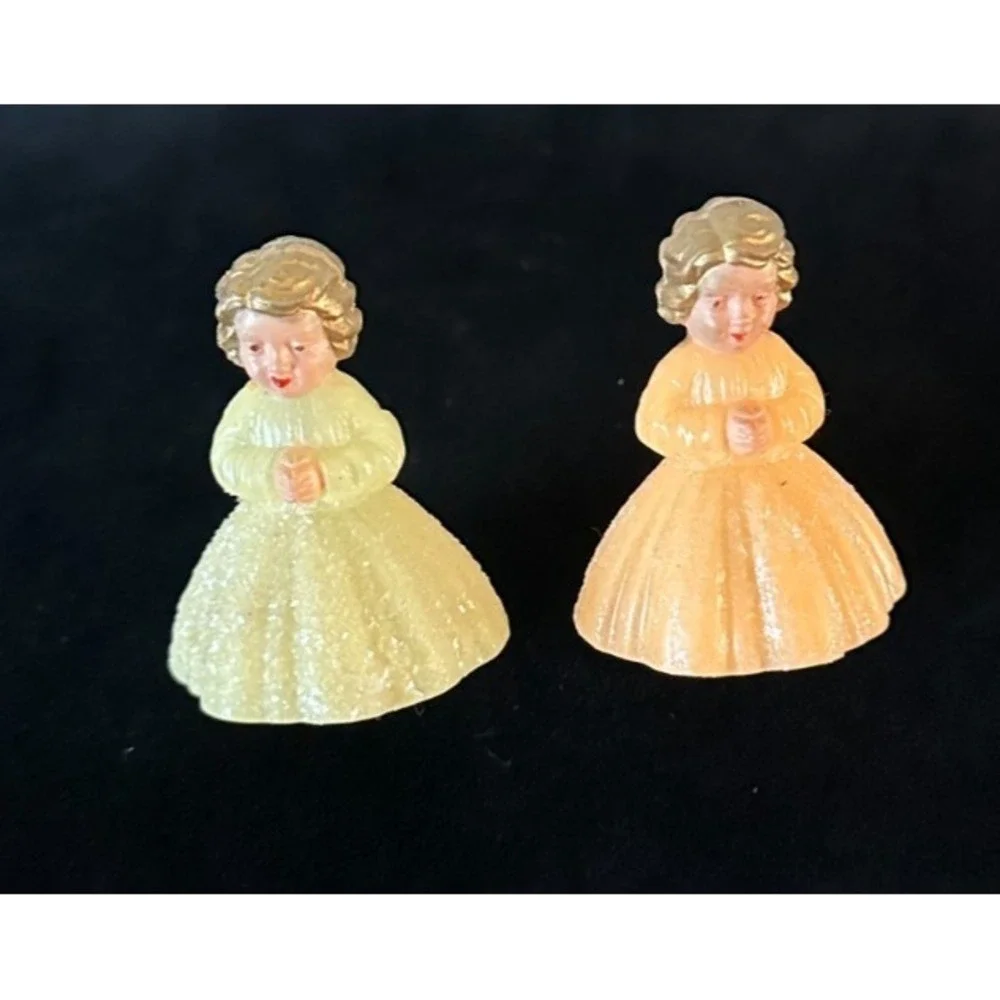 Vintage Mica Plastic‎ Mini Angels Christmas Ornaments